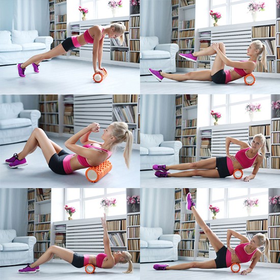 Sử dụng con lăn massage tập Yoga Foam Roller