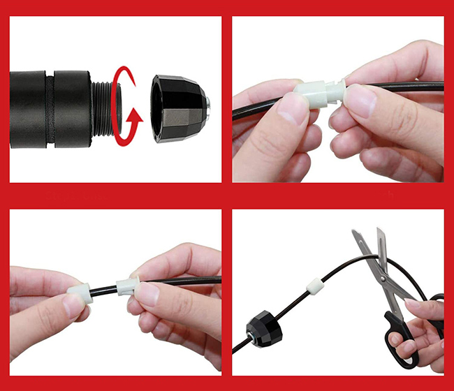 Dây nhảy thể dục lõi cáp kèm tạ