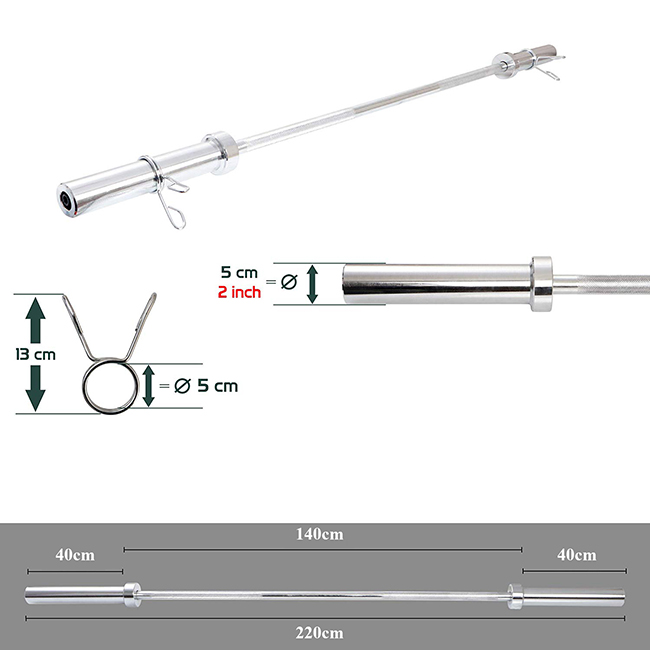 Đòn tạ 2m2 phi 50 nhập khẩu