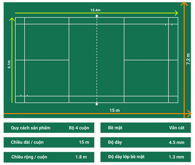 Thảm cầu lông Alite A-23145