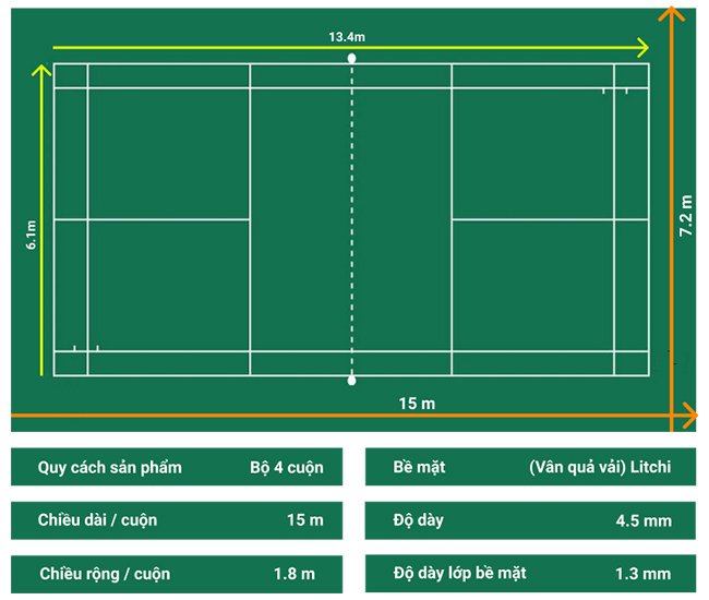 Thảm cầu lông Enlio A-22145